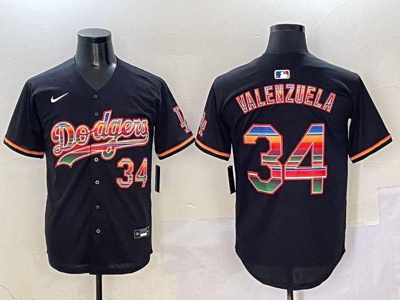 Men Los Angeles Dodgers #34 Valenzuela Black Game 2025 Nike MLB Jersey style 4106
